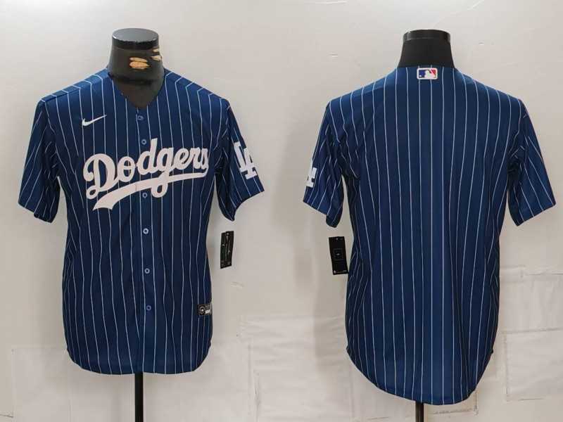 Men%27s Los Angeles Dodgers Blank Navy Pinstripe Stitched Cool Base Nike Jersey->los angeles dodgers->MLB Jersey